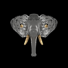 Load image into Gallery viewer, Unique Elephant Wall Lamp in Stainless Steel and 18k Gold
